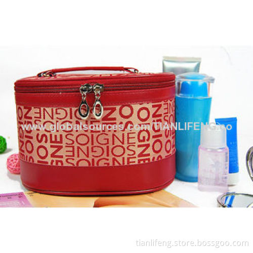 Polyester and PU Cosmetic Bag, High Capacity